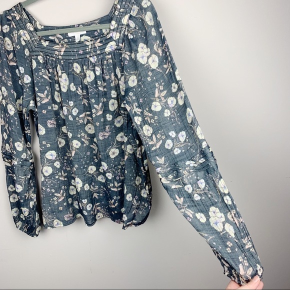 LC Lauren Conrad Floral Peasant Top - Picture 3 of 4